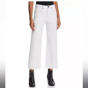 Rag & Bone Justine Wide Leg Cropped Ankle Jeans White Size 25
